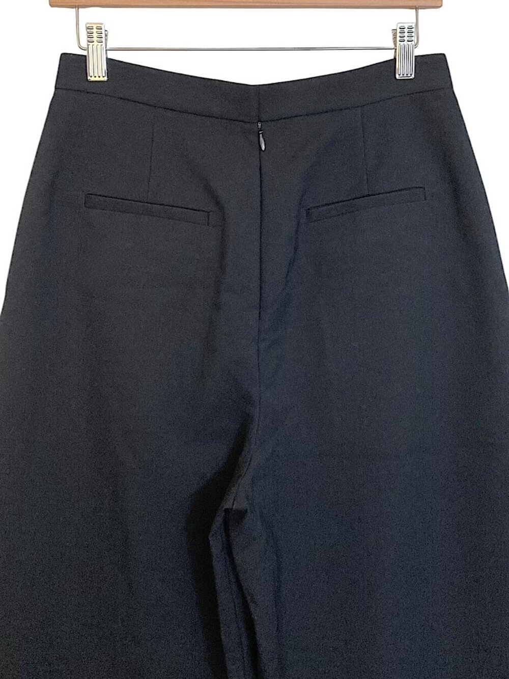 TIBI City Wrap Wide Leg Stretch Culotte Midi Pants Size 6 Black - Picture 13 of 15